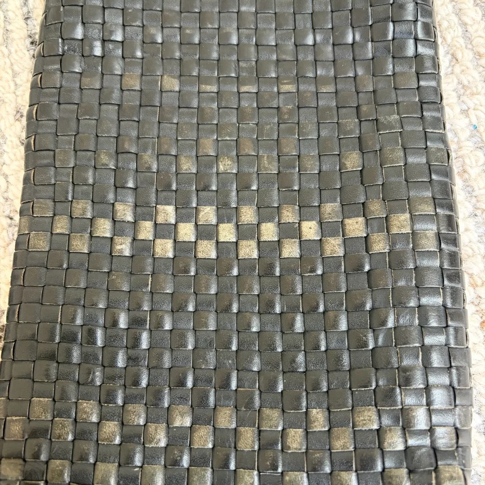 Quince Black Woven Leather Crossbody Bag